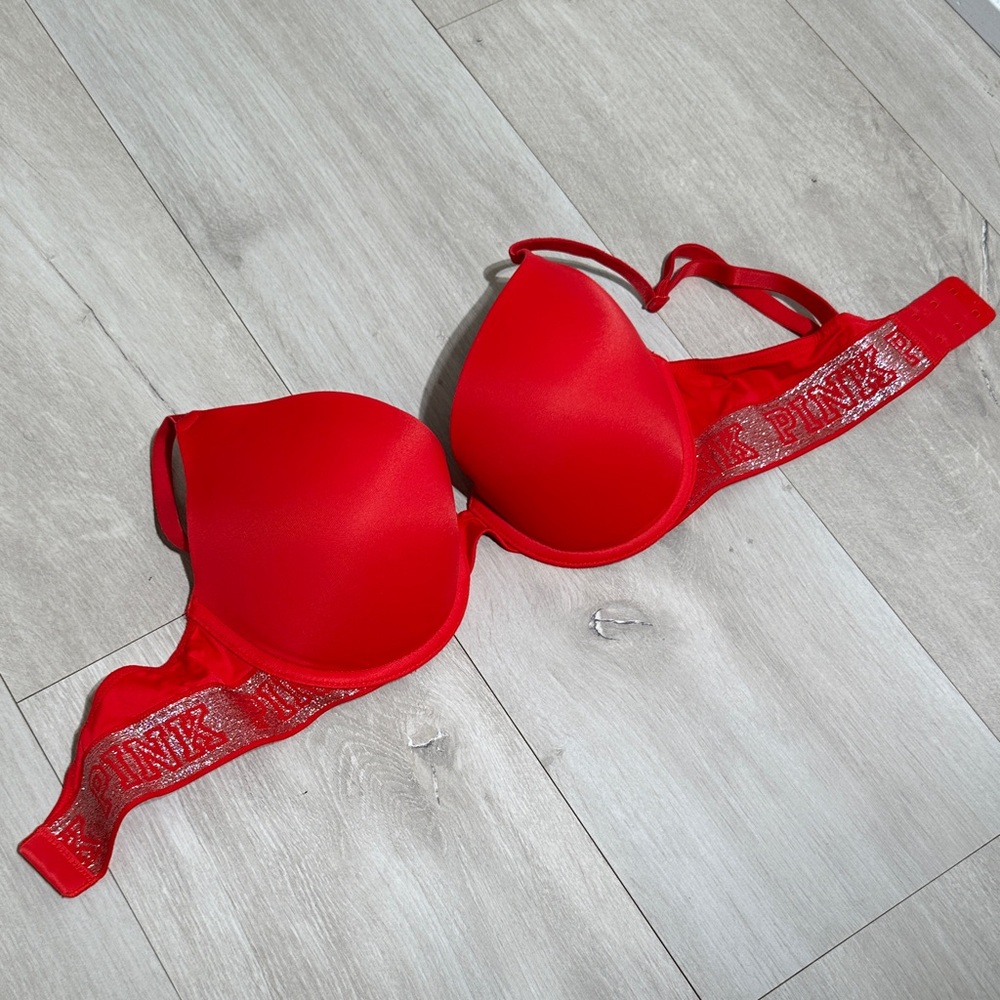 Vibrant Red PINK Victoria's Secret Bra